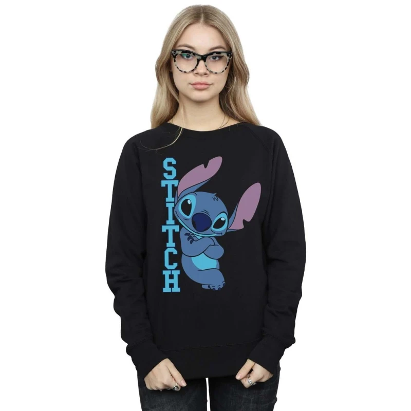 Image of Disney Lilo And Stitch Posing Sweatshirt Black female