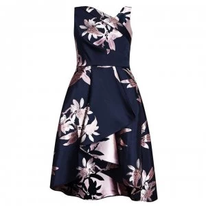 Image of Adrianna Papell Adrianna Midi Dress Womens - NAVY/BLUSH