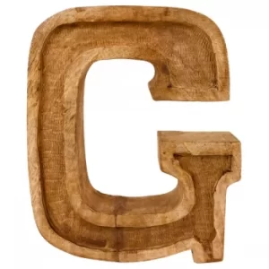 Image of Letter G Hand Carved Wooden Embossed