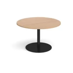 Image of Eternal circular boardroom table 1200mm - Black base and beech top