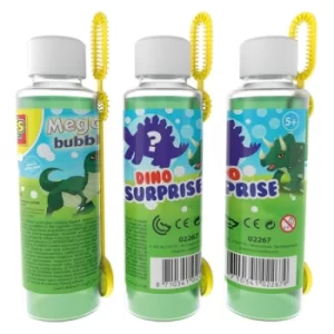 Image of SES CREATIVE Childrens Mega Bubbles Solution Bottle with Bubble Wand and Dino Surprise, 200ml Unisex, Five Years and...