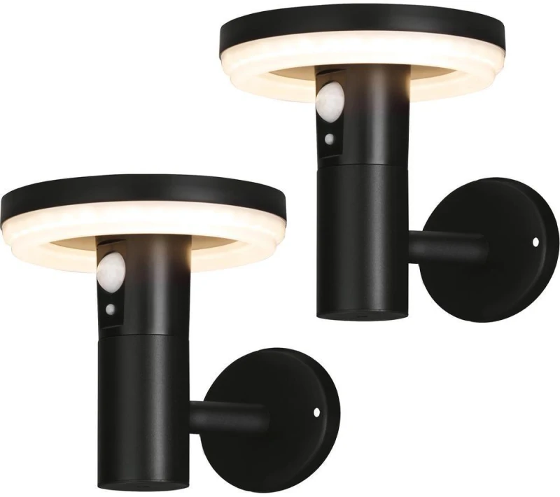 Image of 4lite Antheia Solar IP54 Die-Cast Aluminium LED Outdoor Wall Light wit