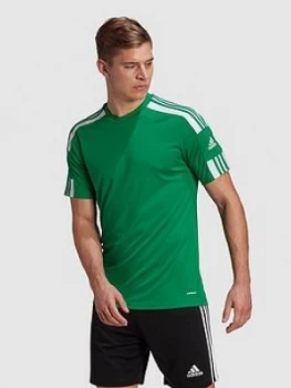 Image of Adidas Mens Squad 21 Short Sleeved Jersey, Green, Size S, Men