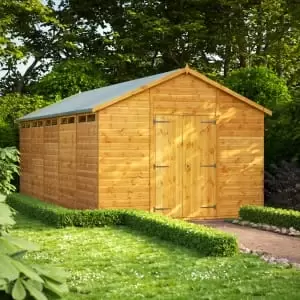 Image of Power Sheds 20 x 10ft Double Door Apex Shiplap Dip Treated Security Shed