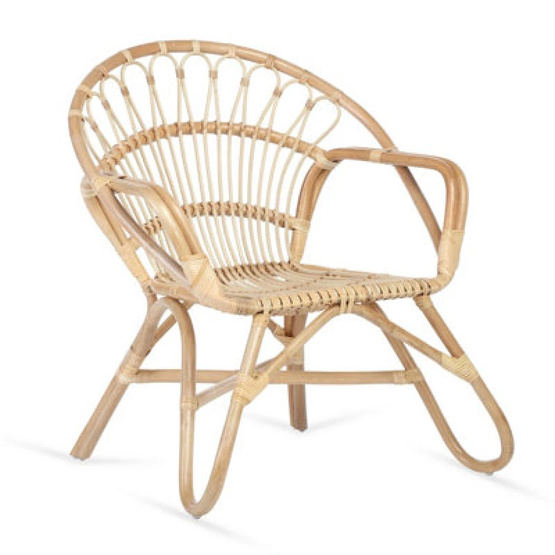 Image of Desser Nordic Indoor Rattan Chair In Natural (H)84Cm X (W)83Cm X (D)72Cm