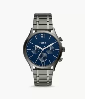 Image of Fossil Men Fenmore Midsize Multifunction Smoke Stainless Steel Watch