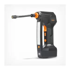 Image of 12v Cordless Tyre Inflator - Digital Air Compressor, Electric Tyre Pump - 125 PSI with LCD Display, Rechargeable Battery, LED Light, Carry Case,