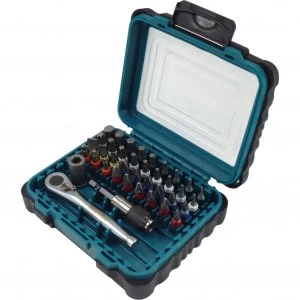 Image of Makita 39 Piece Screwdriver Bit 14 Ratchet Driver Set