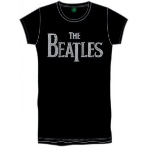 Image of The Beatles - Drop T Logo Womens Small T-Shirt - Black