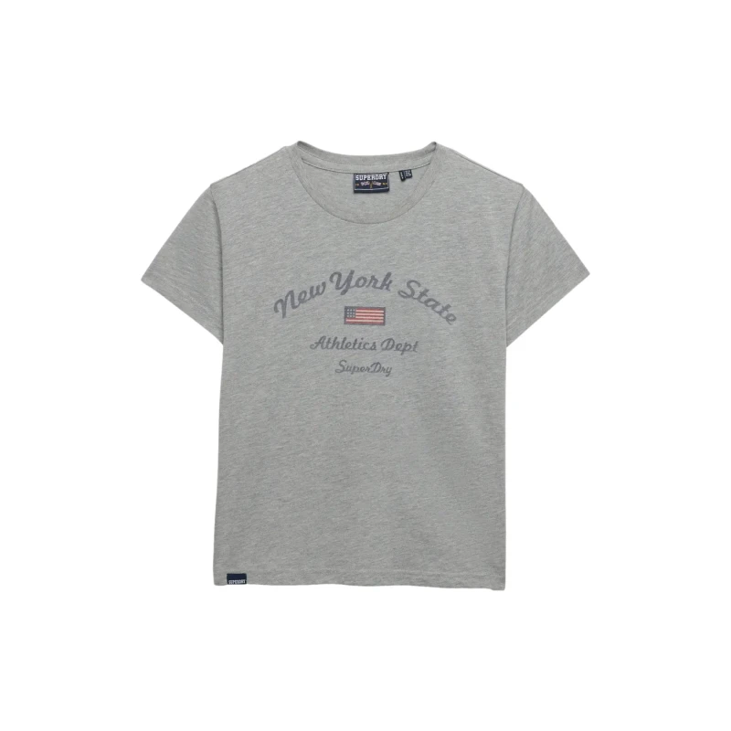 Image of Superdry Womens T-Shirt Superdry Athletic Essentials Graphic Gris Female M