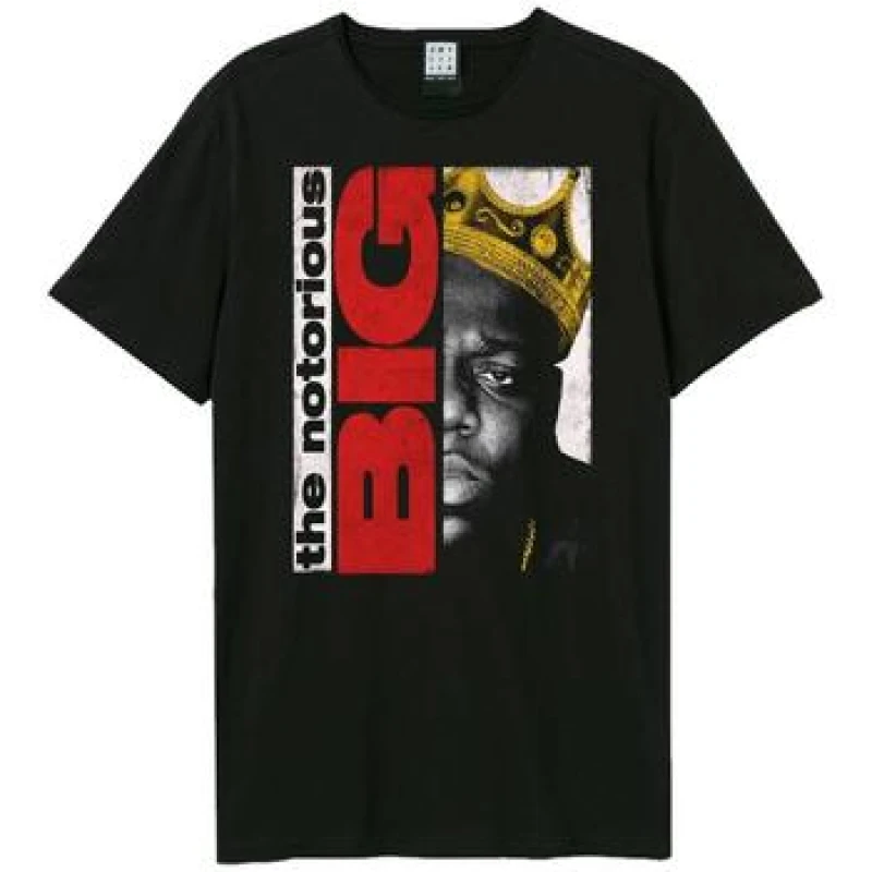 Image of Amplified Amplified Men Half Face Portrait Notorious Big T-Shirt in Black Size: X-Large Black XL Male 5063527721587