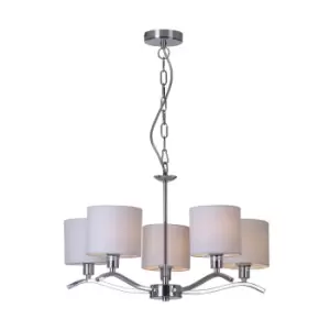 Image of Carmen Multi Arm Pendant Ceiling Light, Beige, 5x E14