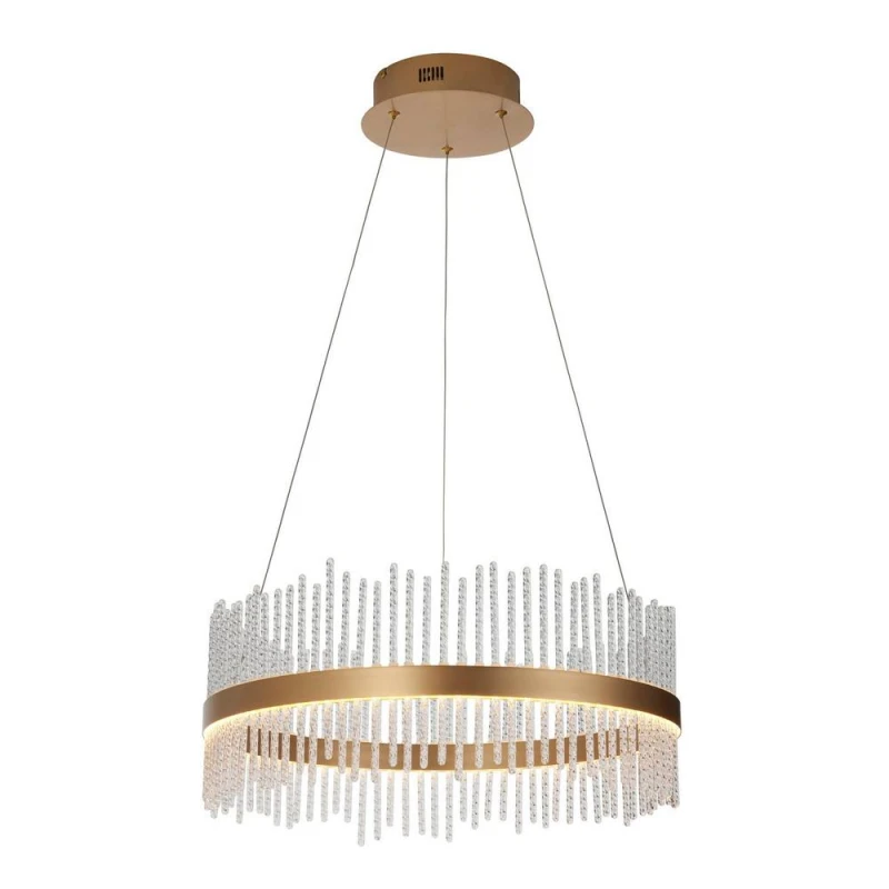 Image of Trapani Pendant Ceiling Light Brushed Gold Plated, Clear Glass