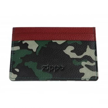 Image of Zippo Green Camouflage Leather Credit Card Holde (10 x 7 x 0.6cm)