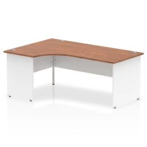 Image of Trexus Desk Crescent Left Hand Panel End 1800x800mm Walnut Top White