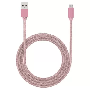 Image of 1m Rose Gold Micro USB Braided Cable