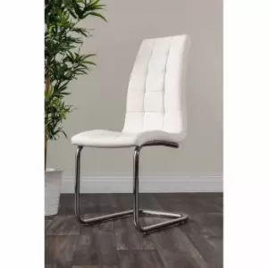 Image of Furniture Box 2 x Murano Luxury Premium Curved Deep Foam Cushioned Black White Dining Chairs White