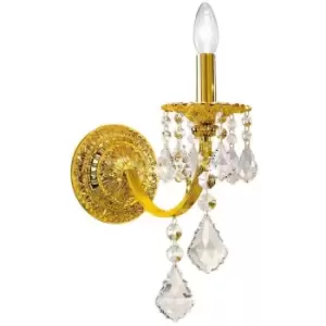 Image of Crystal wall light pisani crystal Gold 24 Carats 1 bulb