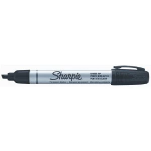 Image of Sharpie Metal Permanent Marker Black with Small Chisel Tip 4.0mm Line Pack of 12 Pens