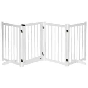 Image of Pawhut Freestanding Pet Gate For Doorways/Stairs - White