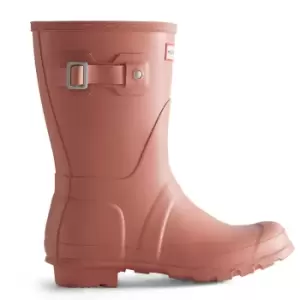 Image of Hunter Womens Original Short Wellington Boots Rough Pink UK 7