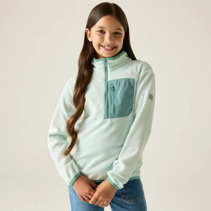 Image of Regatta Frankie Half Zip Fleece in Mint Size: 7-8 Years Mint Unisex 7-8 Years