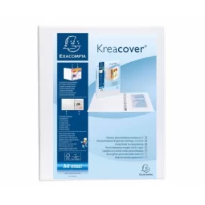 Image of Exacompta Kreacover Ring Binder 4 D Rings 25mm A4 Plus Pack of 10 White