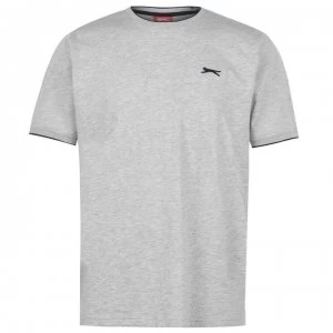 Image of Slazenger Tipped T Shirt Mens - Grey Marl
