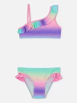 Image of Accessorize Girls Ombre Frill Bikini - Multi, Size Age: 7-8 Years, Women