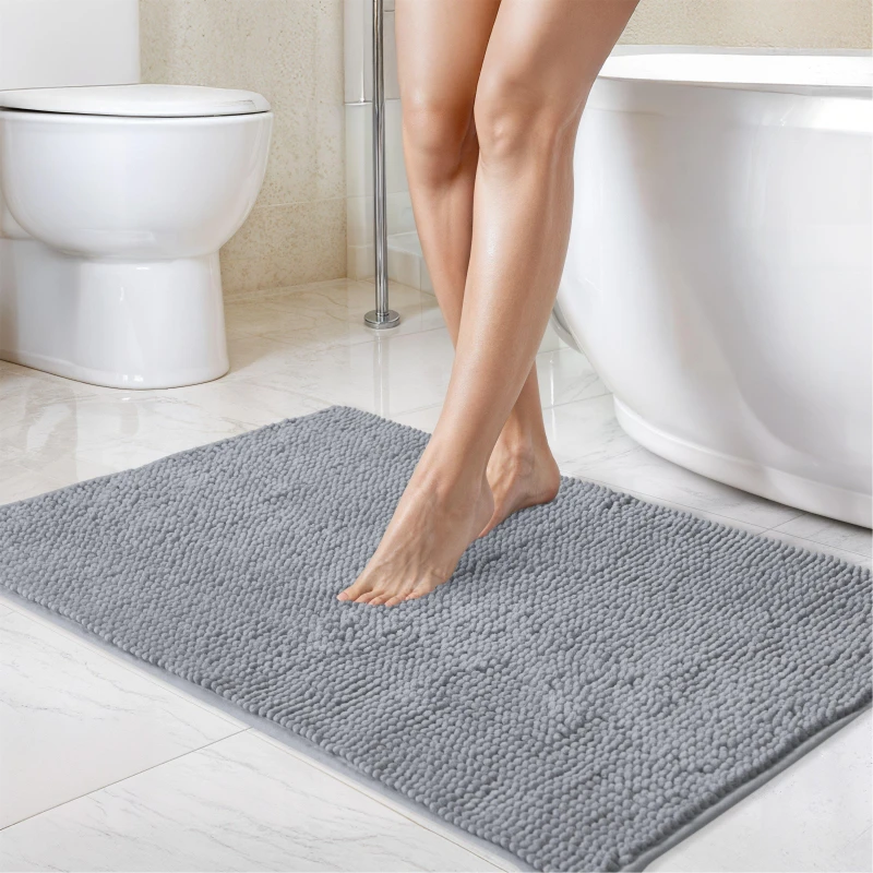 Image of Crossland Grove Emma Barclay Noodle Non-slip Bath Mat 45 X 75Cm Silver NOO4575SIL