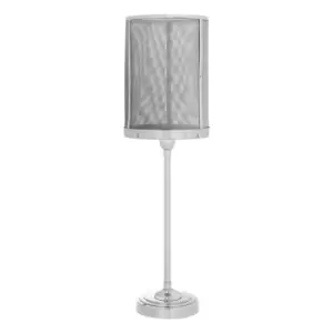 Image of Contemporary Silver Mesh Cage Table Lamp