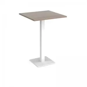 Image of Brescia square poseur table with flat square white base 800mm -