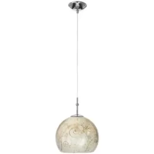 Image of 14-kolarz - LUNA designer pendant light chrome 1 bulb, silver shade medici
