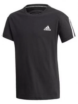 Image of Adidas Boys 3-Stripes T-Shirt - Black
