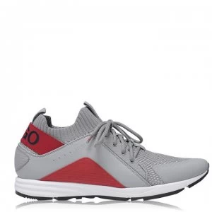Image of Hugo Boss Hybrid Knit Runner Trainers Grey 030 Men