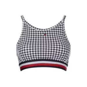 Image of TOMMY SPORT Houndstooth Sports Bra - Blue