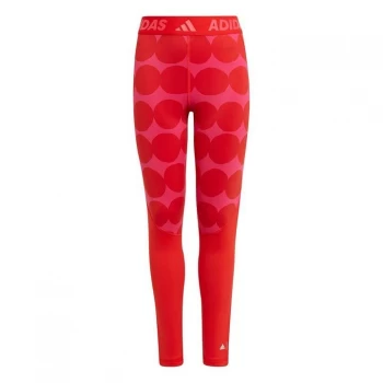 Image of adidas Marimekko Techfit Tights Girls - Magenta/Red