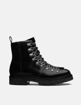 Image of Womens Grenson Nanette Ski Boot (Leather/Shearling) - Black