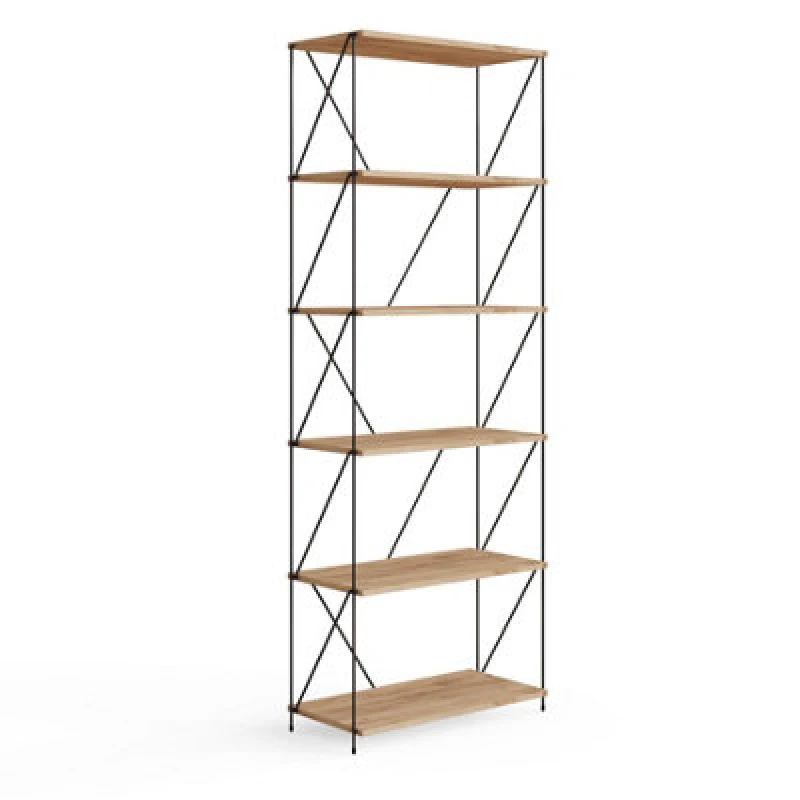 Image of Leyo 6 Tier Storage Rack Wotan Oak