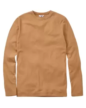 Image of Cotton Traders Long Sleeve Crew Neck Base Layer Top in Beige