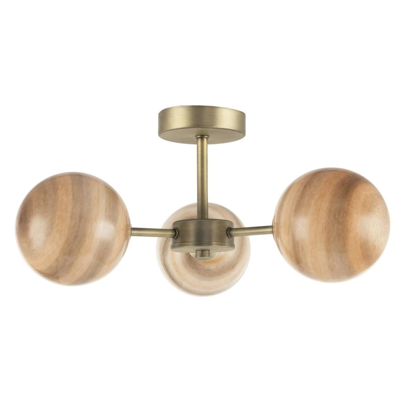 Image of Happy Homewares Designer Ceiling Light Fitting with Marble Glass Spherical Shades in Metallic Gold Metallic Gold Unisex