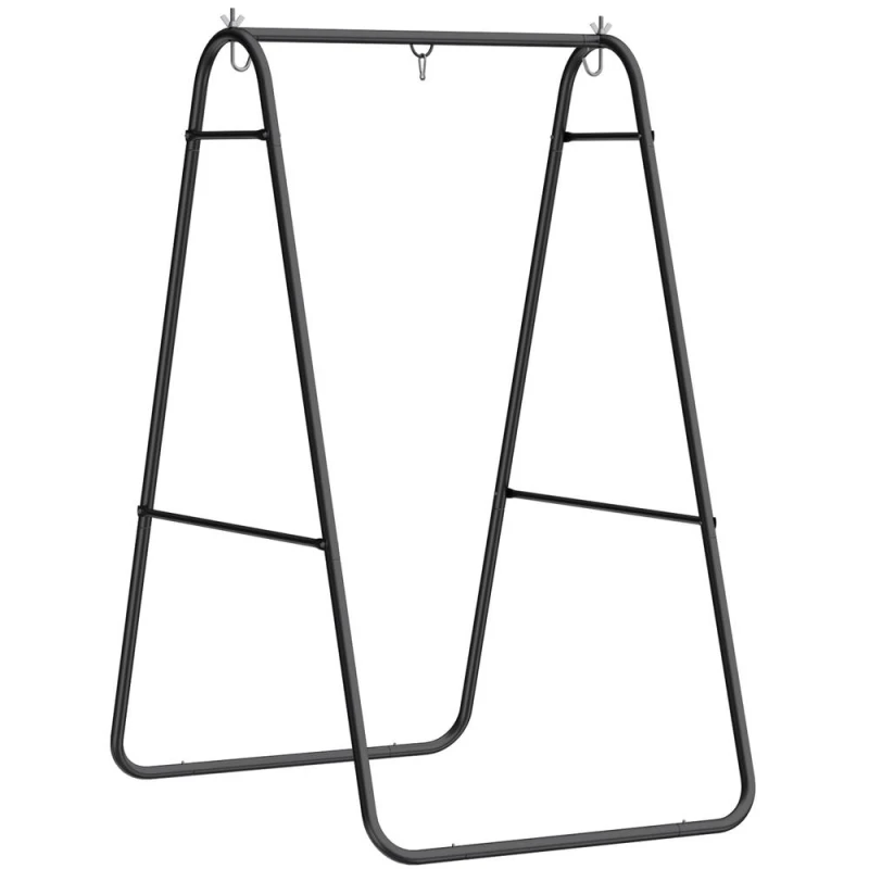 Image of OUTSUNNY Hammock Chair Stand Only, Hanging Chair Stand, 150 KG Load, Black Unisex