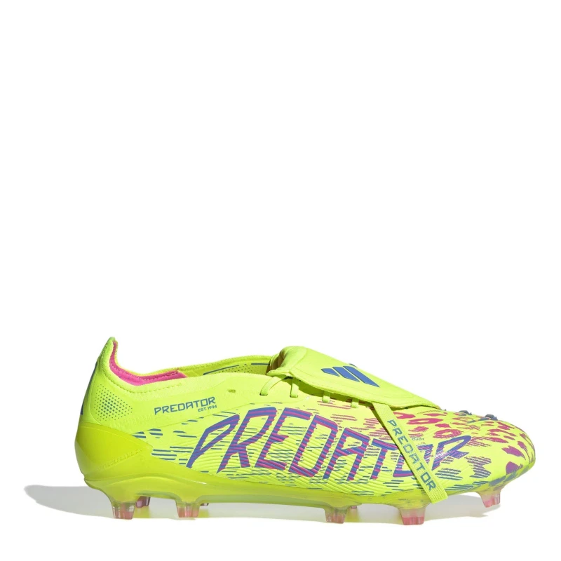 Image of adidas Predator Elite Fold-Over Tongue Firm Ground Football Boots Yellow/Pink male 8.5 (42.7)