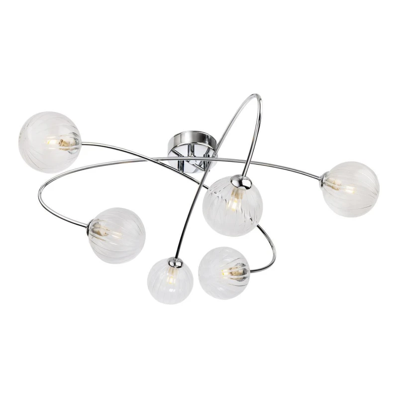 Image of Firstlight Atom 6-Light Semi-Flush Ceiling Light Clear in Chrome