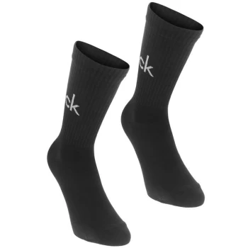 Image of Calvin Klein Calvin Bright Logo 2 Pack Socks - Blk Wht/Blk Gry