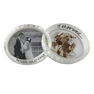 Image of 3.5" x 3" - Silverplated Double Wedding Ring Photo Frame