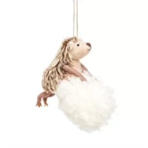 Image of Hedgehog with Snowball Felt Decoration