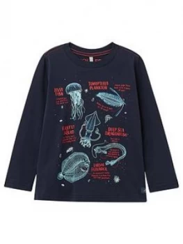 Image of Joules Boys Raymond Glow In The Dark T-Shirt - Navy