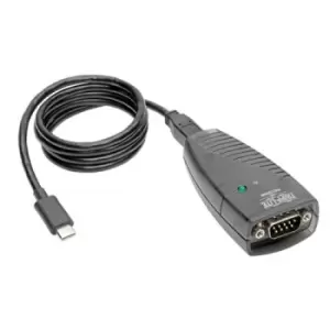 Image of Tripp Lite USA-19HS-C USB-C to Serial DB9 RS232 Adapter Cable - 3 ft. (0.91 m) Keyspan High-Speed (M/M) TAA
