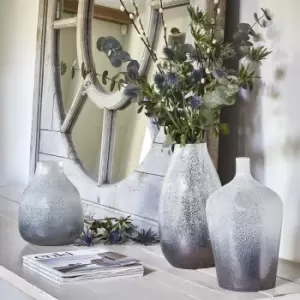 Image of Verre Round Atlantic Blue Frosted Vase H26Cm W21Cm